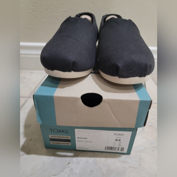 Toms Belmont Black Canvas - Picture 1 of 4